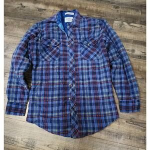 Vtg Northwest Territory Long Sleeve Button Up Quilted Plaid Jacket Sz Small 2121